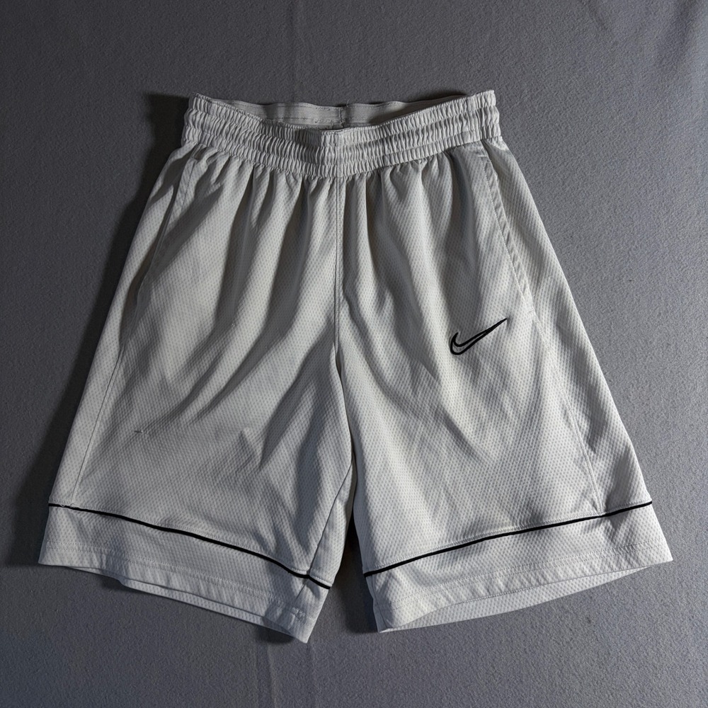 Nike Dri-FIT Mens Basketball Shorts White Mesh Small